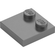 Lego destička 2x2 se dvěma study na kraji, kovově stříbrná (6410144)